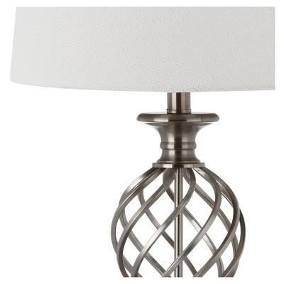 (Set of 2) 26.8" Lattice Urn Table Lamp Nickel (Includes CFL Light Bulb) - Safavieh 1 (Set of 2) 26.8" Lattice Urn Table Lamp Nickel (Includes CFL Light Bulb) - Safavieh