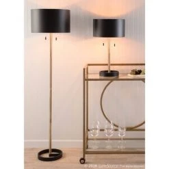 24" Hilton Table Lamp Black/Gold - LumiSource 11 24" Hilton Table Lamp Black/Gold - LumiSource -Desk Lamps sales shop unnamed file 5420