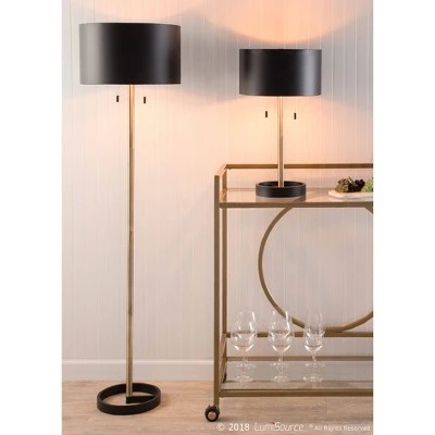 24" Hilton Table Lamp Black/Gold - LumiSource 6 24" Hilton Table Lamp Black/Gold - LumiSource - Image 6