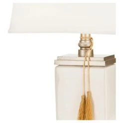32" Amiliana Glazed Tassel Lamp Cream (Includes CFL Light Bulb) - Safavieh -Desk Lamps sales shop unnamed file 5433