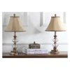 (Set of 2) 22.5" Scarlett Glass Globe Table Lamp Antique Gold/Clear (Includes CFL Light Bulb) - Safavieh
