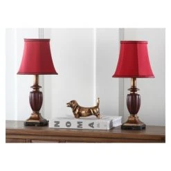 (Set of 2) 17" Hermione Urn Lamp Red (Includes CFL Light Bulb) - Safavieh