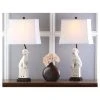(Set of 2) 28.5" Foo Dog Table Lamp Cream (Includes CFL Light Bulb) - Safavieh