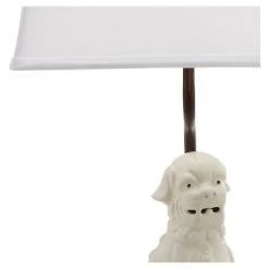 (Set of 2) 28.5" Foo Dog Table Lamp Cream (Includes CFL Light Bulb) - Safavieh -Desk Lamps sales shop unnamed file 5453