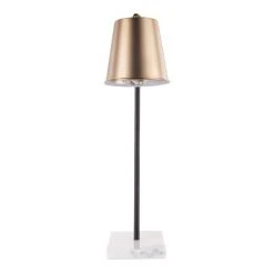 25-29" Metric Table Lamp Antique Brass/White - LumiSource 14 25-29" Metric Table Lamp Antique Brass/White - LumiSource -Desk Lamps sales shop unnamed file 5458
