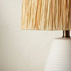 Opalhouse Designed With Jungalow Ceramic Table Lamp with Natural Shade Cream (Includes LED Light Bulb) - Opalhouse™ designed with Jungalow™ -Desk Lamps sales shop unnamed file 5501