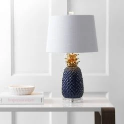 JONATHAN Y 23" Ceramic Pineapple Table Lamp (Includes Energy Efficient Light Bulb) - JONATHAN Y Blue