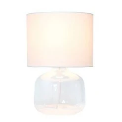 Glass Table Lamp with Fabric Shade Fresh White - Simple Designs