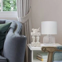 Glass Table Lamp with Fabric Shade Fresh White - Simple Designs 10 Glass Table Lamp with Fabric Shade Fresh White - Simple Designs -Desk Lamps sales shop unnamed file 570