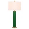 (Set of 2) 31.5" Ollie Faux Woven Leather Table Lamp (Includes CFL Light Bulb) Dark Green - Safavieh