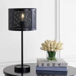 JONATHAN Y 25" Metal Wilcox Minimalist Table Lamp (Includes LED Light Bulb) Black - JONATHAN Y