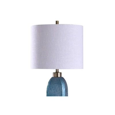 Maldon Textured Drip Glass Table Lamp with Tapered Drum Shade Blue - StyleCraft 1 Maldon Textured Drip Glass Table Lamp with Tapered Drum Shade Blue - StyleCraft