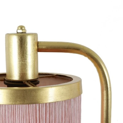 26.5" Framboise Fringe Shade Table Lamp Gold Leaf - Decor Therapy 3 26.5" Framboise Fringe Shade Table Lamp Gold Leaf - Decor Therapy - Image 3