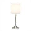 Tapered Desk Lamp with Fabric Drum Shade Silver - Simple Designs