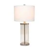 Entrapped Glass Table Lamp with Fabric Shade Brushed Nickel - Lalia Home