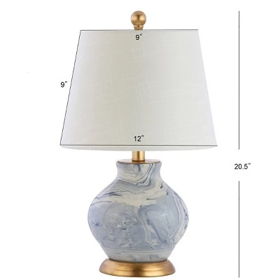 JONATHAN Y 20.5" Ceramic Holly Marbleized Table Lamp (Includes LED Light Bulb) Blue - JONATHAN Y 3 JONATHAN Y 20.5" Ceramic Holly Marbleized Table Lamp (Includes LED Light Bulb) Blue - JONATHAN Y - Image 3