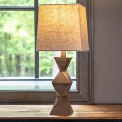 Knox Stacked Diamond Lamp Desert Brown - Decor Therapy -Desk Lamps sales shop unnamed file 778
