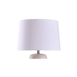 Galey Woven Wicker Textured Design Table Lamp with Tapered Drum Shade Beige - StyleCraft