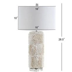 JONATHAN Y 28.5" Seashell/Resin/Crystal Rosette Table Lamp (Includes LED Light Bulb) White - JONATHAN Y 6 JONATHAN Y 28.5" Seashell/Resin/Crystal Rosette Table Lamp (Includes LED Light Bulb) White - JONATHAN Y -Desk Lamps sales shop unnamed file 854