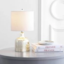 JONATHAN Y 19" Glass Gemma Bell Table Lamp (Includes LED Light Bulb) - JONATHAN Y Chrome