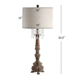 JONATHAN Y 33.5" Resin/Acrylic Carlisle Table Lamp (Includes LED Light Bulb) Brown - JONATHAN Y -Desk Lamps sales shop unnamed file 872