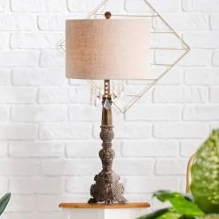 JONATHAN Y 33.5" Resin/Acrylic Carlisle Table Lamp (Includes LED Light Bulb) Brown - JONATHAN Y -Desk Lamps sales shop unnamed file 873