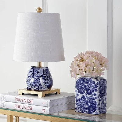 JONATHAN Y 16" Ceramic Justina Mini Table Lamp (Includes LED Light Bulb) Blue - JONATHAN Y 2 JONATHAN Y 16" Ceramic Justina Mini Table Lamp (Includes LED Light Bulb) Blue - JONATHAN Y - Image 2