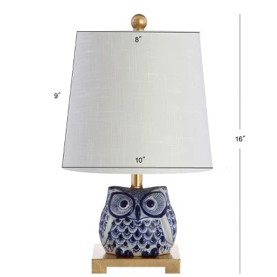 JONATHAN Y 16" Ceramic Justina Mini Table Lamp (Includes LED Light Bulb) Blue - JONATHAN Y 3 JONATHAN Y 16" Ceramic Justina Mini Table Lamp (Includes LED Light Bulb) Blue - JONATHAN Y - Image 3