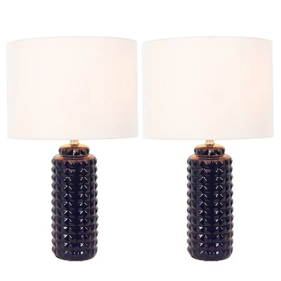 24" (Set of 2) Felix Table Lamps Blue (Includes LED Light Bulb) - Decor Therapy 1 24" (Set of 2) Felix Table Lamps Blue (Includes LED Light Bulb) - Decor Therapy