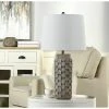Artherstone Textured Weave Table Lamp with Tapered Drum Shade Gray - StyleCraft