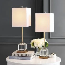Set of 2 Zayne Table Lamps (Includes LED Light Bulb) Clear/Brass/Gold - Safavieh 5 Set of 2 Zayne Table Lamps (Includes LED Light Bulb) Clear/Brass/Gold - Safavieh -Desk Lamps sales shop unnamed file 893