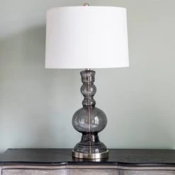 29" x 16" Glass Sadie Sculpted Table Lamp Smoke Translucent - Decor Therapy -Desk Lamps sales shop unnamed file 899