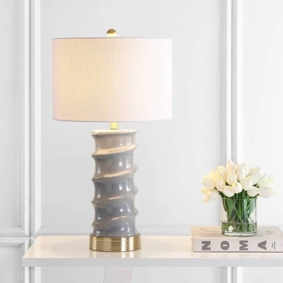 JONATHAN Y 28" Ceramic Taipei Table Lamp (Includes Energy Efficient Light Bulb) - JONATHAN Y Gray 1 JONATHAN Y 28" Ceramic Taipei Table Lamp (Includes Energy Efficient Light Bulb) - JONATHAN Y Gray