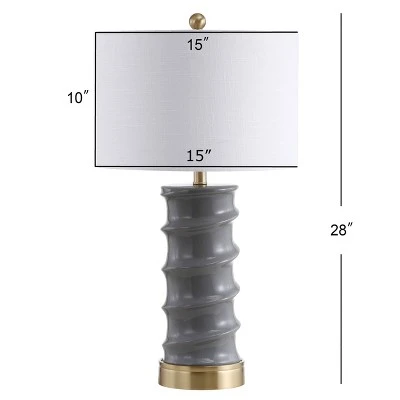 JONATHAN Y 28" Ceramic Taipei Table Lamp (Includes Energy Efficient Light Bulb) - JONATHAN Y Gray 3 JONATHAN Y 28" Ceramic Taipei Table Lamp (Includes Energy Efficient Light Bulb) - JONATHAN Y Gray - Image 3