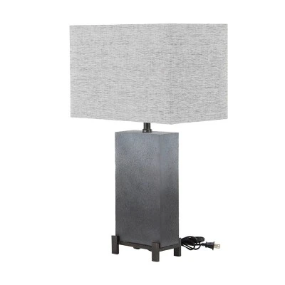 Olivia & May 26" x 15" Modern Metal Table Lamp Gray - Olivia & May 8 Olivia & May 26" x 15" Modern Metal Table Lamp Gray - Olivia & May - Image 8