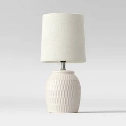 Embossed Scoop Pattern Ceramic Mini Lamp White - Threshold™ 7 Embossed Scoop Pattern Ceramic Mini Lamp White - Threshold™ -Desk Lamps sales shop unnamed file 93