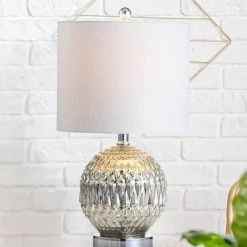 JONATHAN Y 20.5" Glass/Metal Krister Table Lamp (Includes LED Light Bulb) Silver - JONATHAN Y -Desk Lamps sales shop unnamed file 955