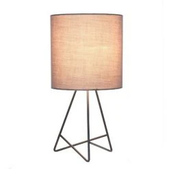 Down To The Wire Table Lamp with Fabric Shade Gray - Simple Designs